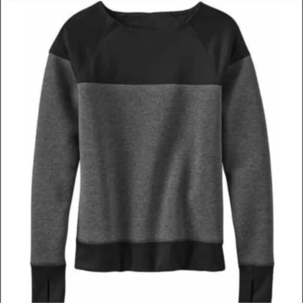 Athleta Fuse Color Block Black Gray Sweatshirt - Size XS
